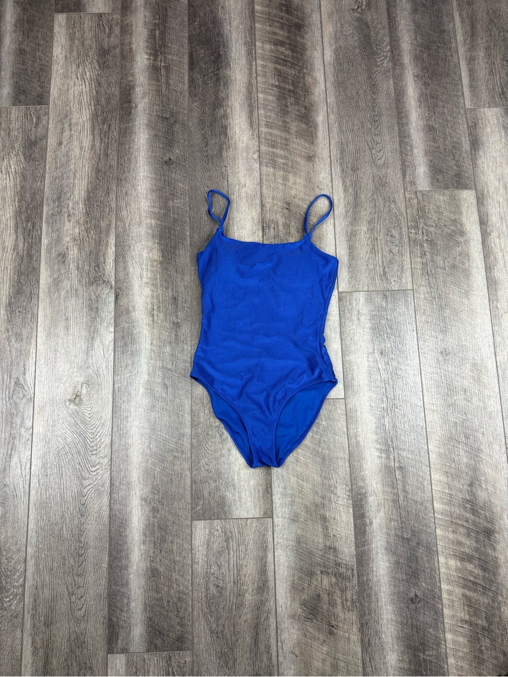 Aerie Blue Ribbed One Piece Swimsuit